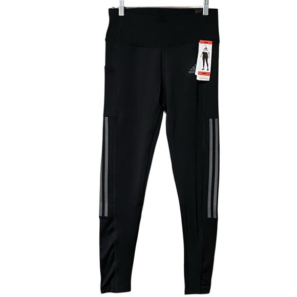 Adidas Primegreen Aeroready Tights M Black/Grey 3-Stripes 7/8 Length NWT - Picture 1 of 13